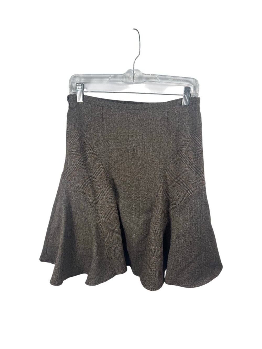 Bcbg Maxazria Skirt Womens 2 Flounce Wool Houndstooth Dark Academia Chic Y2K - Picture 2 of 7